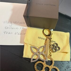 Louis Vuitton Gold Monogram Flower Key & Card Holder Charm